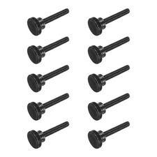 M8x40mm Black Steel Flat Head Shoulder Knurled Thumb Screws 10Pack