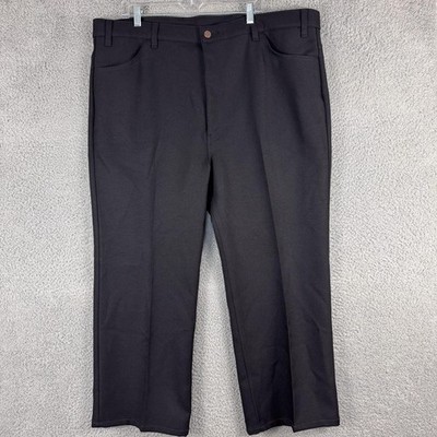 Levis Pants Mens 46 Black Dacron Polyester Classic Dress Trousers 44x27