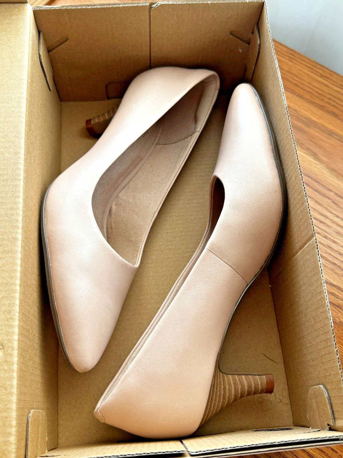 Clarks Linvale Jerica Nude Blush Leather Pumps Si… - image 1