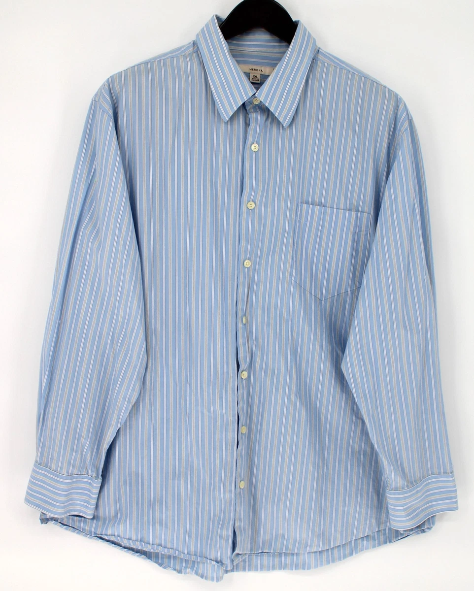 merona slim fit dress shirts NWT Merona Long Sleeve Tailored Fit Twill Button Down 100% Cotton Shir –  JNL Trading main image 0