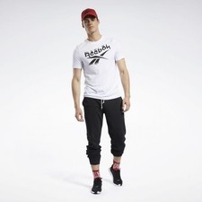 REEBOK Men's Training Essentials FK6024 Cuffed Sweatpants Black BNWT