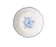 Four (4) Pioneer Woman ~ AGATHA BLUE ~ Scalloped Edge ~ 7.2" Stoneware Bowls