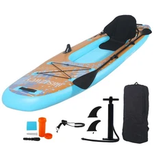 10ft Inflatable Kayak with Detachable Seat, SUP Paddle Board for Fishing Touring