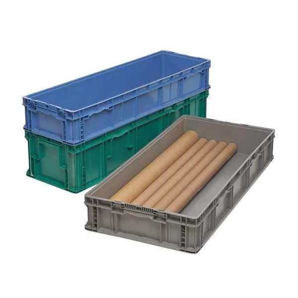 Contenedor de almacenamiento de pared recta Orbis So4815-11 azul sólido y apilable, 26,2 Foto 4 de 4