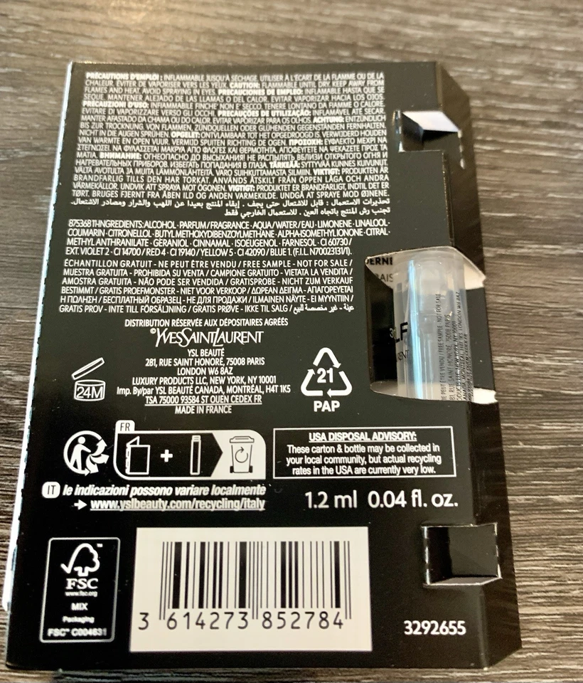 Giorgio Armani Acqua di Gioia & Myself Yves Saint Laurent Perfume Muestras Spray Foto 3 de 4