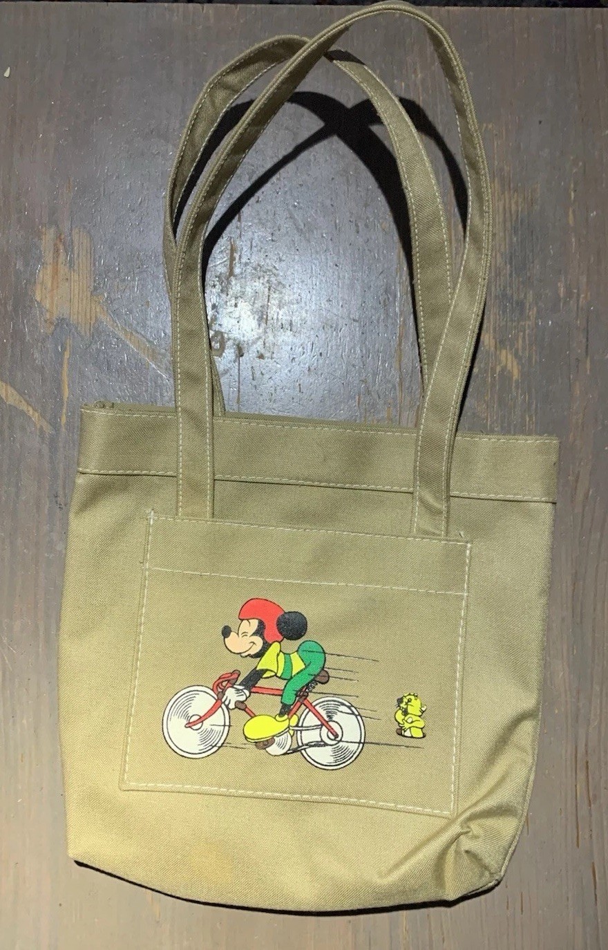Mickey Mouse On A Bike Kid Bag Canvas Shoulder Bag Disney Productions Hong Kong