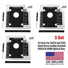 HDD Universal CD/DVD Caddy 12.7mm SATA to SATA Hard Drive Adapter For Laptop 3x