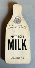 Ethan’s Dairy Wood Milk Bottle Graphic Advertising Sign Wall Hanging