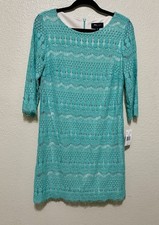 RN Stidio • Women's Mint Green Illusion Lace Overlay Sheath Dress Size 8