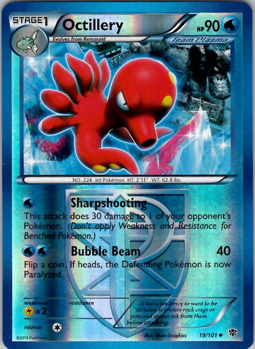 Octillery (Team Plasma) Plasma Blast 19/101 Reverse Holo NM