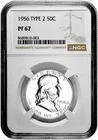 1956 Type 2 50C Proof Silver Franklin Half Dollar NGC Graded PF 67 in New Holder