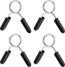 4Pcs 2 Inch Barbell Clamps, Stainless Steel Spring Collar Clips Weight Bar Clamp