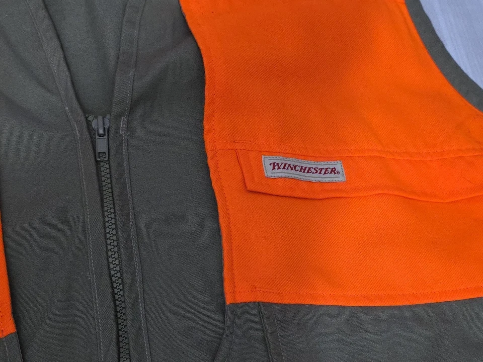 Chaleco de Tiradores Winchester XXL Naranja Vintage con Bolsa de Juego Trasera - Años 90 Caza Foto 3 de 4
