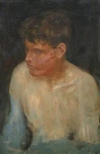 Henry Scott Tuke Signed Oil Painting on Canvas 16x24 in Impressionism
