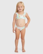 Roxy Bralette Set Girls 4 Aruba Blue Hawaiian Spirit Floral Bikini Swimsuit