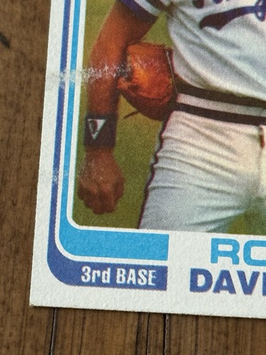 1982 Topps #462 Dave Chalk versione True Blackless senza firma raro!! Foglio C - Foto 4 di 6