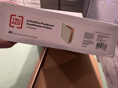 TRU RED 2 Partitioned Pressboard Classification Folders. 20 Count Per Box