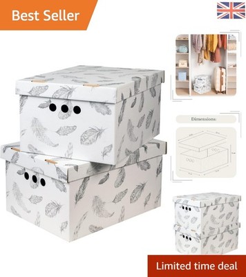XLarge dekorative Aufbewahrungsboxen aus Karton - 2er Set, florale & geometrische Designs