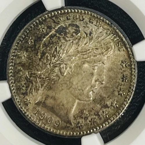1909-D BARBER SILVER QUARTER 25C NGC MS64 BLAZER UNC BU MS