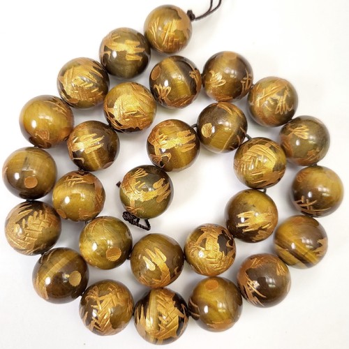 Sfera di drago oro argento occhio di tigre giallo con perline tonde curve 8mm 10mm 12mm 14mm - Foto 12 di 18