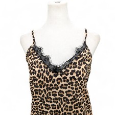 ASOS Design Lace Trim Midi Slip Dress Animal Leopard Print Size 2