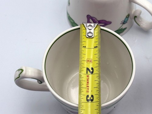 Villeroy & Boch Amapola Orange Purple Floral Coffee Cups Set Of 4 Germany - 第 12/15 張圖片