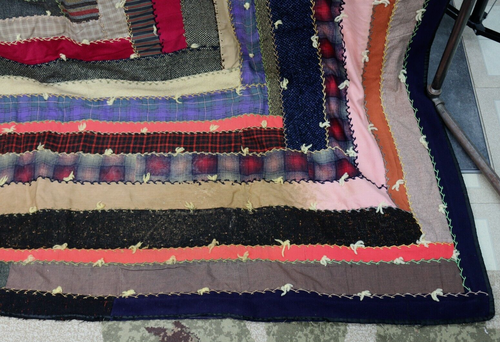 Antik 1900-30er Crazy Quilt schwerer Stoff Wolle Vintage Sportstoff Bauernhütte - Bild 2 von 24