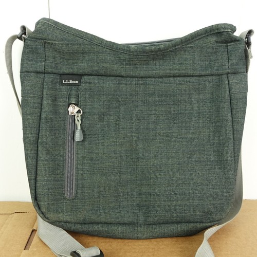 LL Bean Wayside II Womens Canvas Crossbody Shoulder Bag Gray Small Casual Active - Picture 2 of 8