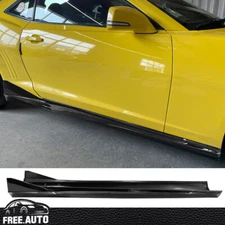Fits 10-15 Chevy Camaro Side Skirts Rocker Panels IKON V3 Style Gloss Black PP