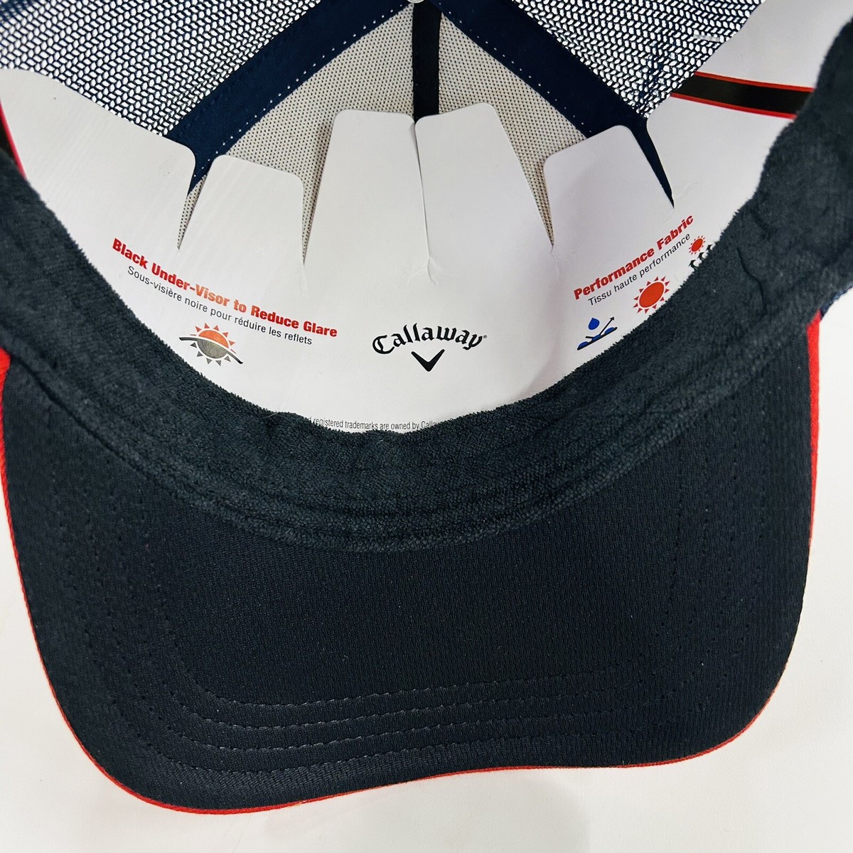Callaway Golf Mens CG Trucker Mesh Red White Blue Snapback