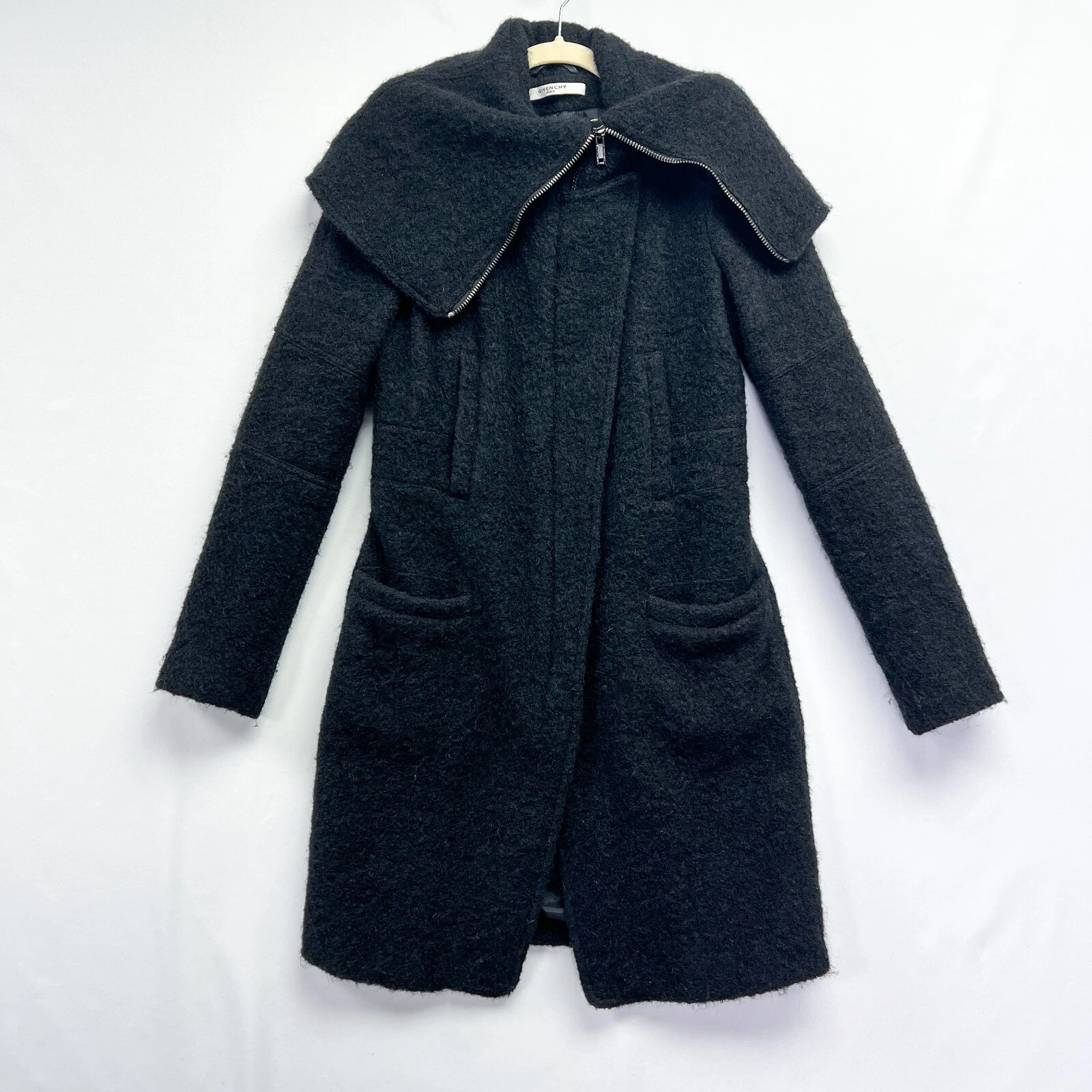 Givenchy Pavone oversize con colletto in lana di alpaca e mohair taglia 40 US 8