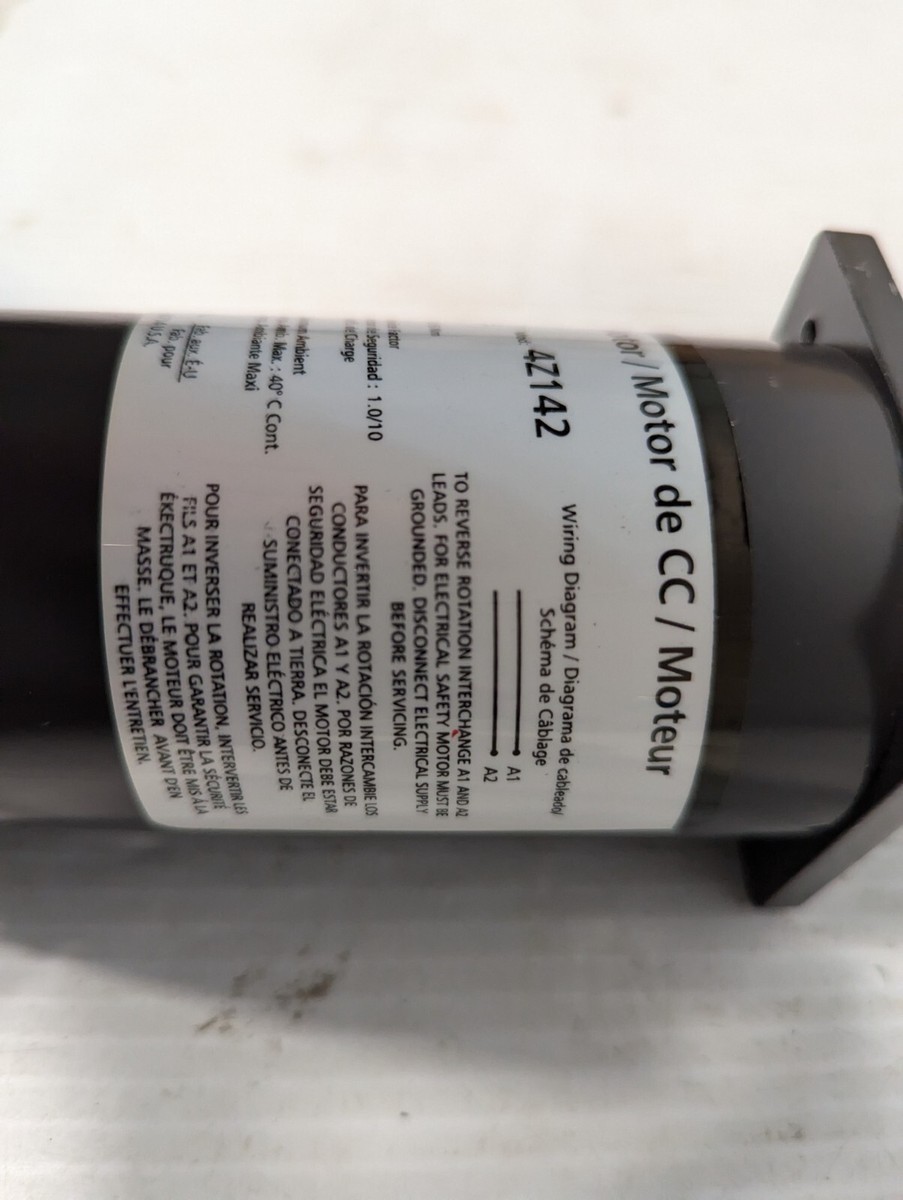 Dayton 4Z142 Permanent Magnet DC Motor, 90VDC, 0.5A, 1/27HP Dayton 4Z142 Permanent Magnet DC Motor, 90VDC, 0.5A, 1/27HP