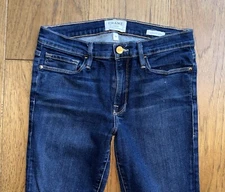 Frame Jeans Women 30 Blue Le Skinny De Jeanne Queens Way Mid Rise Dark Wash USA