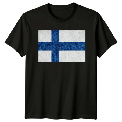 Finnland Flagge Nordisches Land Herren T-Shirt Damen Tee Grafik Unisex Top