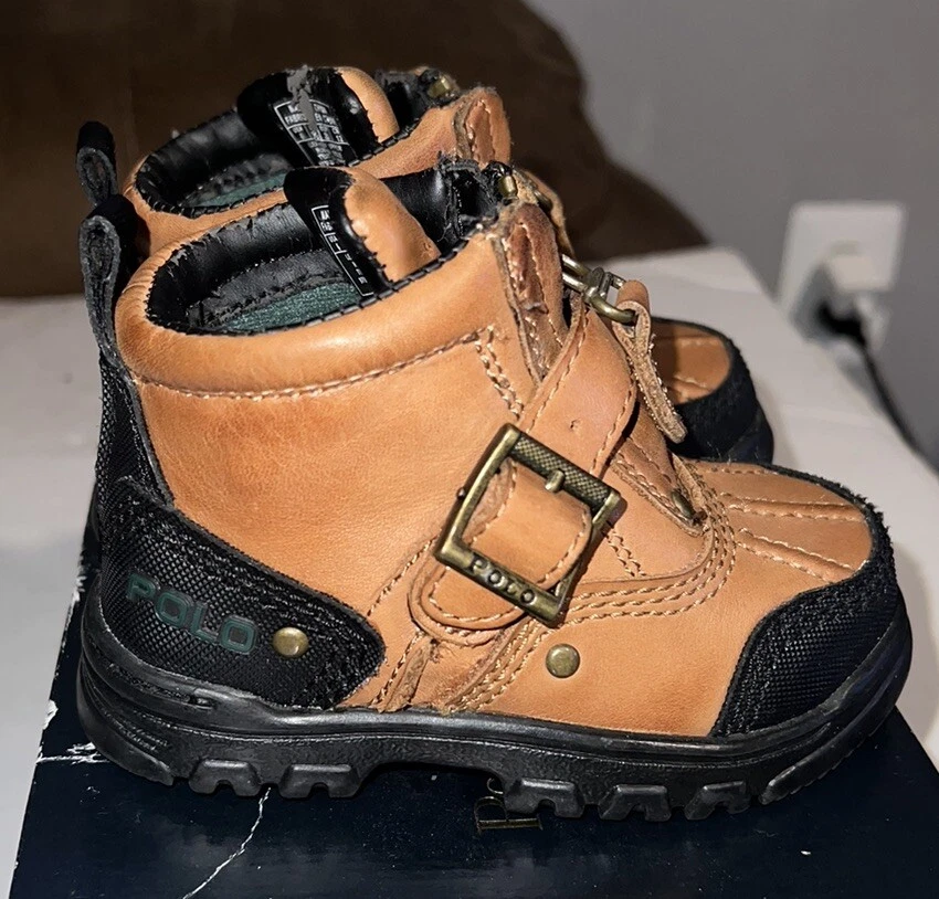 Botas Polo Ralph Lauren Niño Pequeño Talla 6 Tyrek Cremallera II Cuero Dover Hebilla Cremallera Años 90 Foto 3 de 4