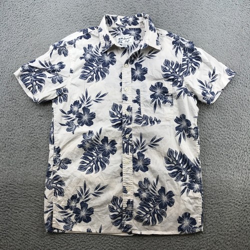 American Eagle Shirt Adult XS White Tropical Hawaiian Button Short Sleeve 61457