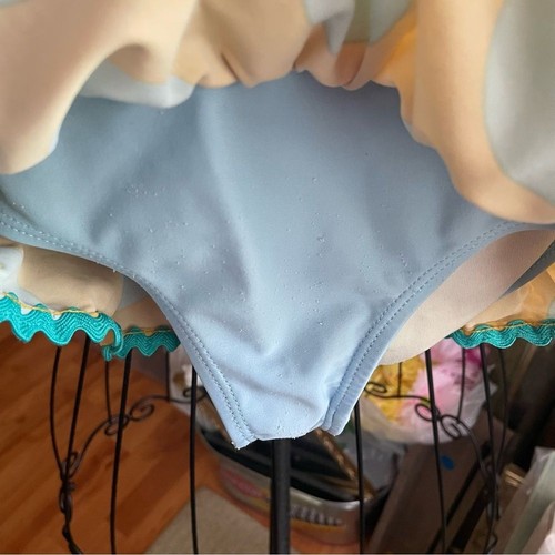 Matilda Jane Polka Dot Halter One Piece Blue Yellow Bathing Suit Girls 4T - Picture 6 of 9