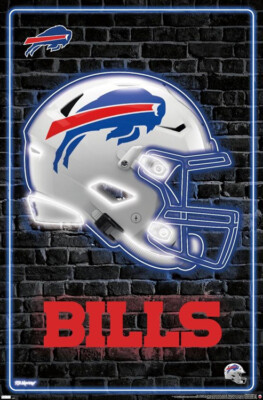 BUFFALO BILLS Official Team Logo Helmet Wordmark NFL 22x34 WALL POSTER