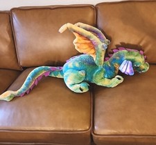 Melissa  Doug X-LARGE Dragon Stuffed Plush Lifelike Fantasy Princess Decor Toy