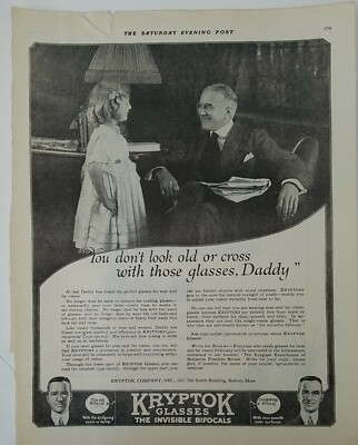 1919 you don't look older cross with those Kryptok glasses Daddy vintage ad