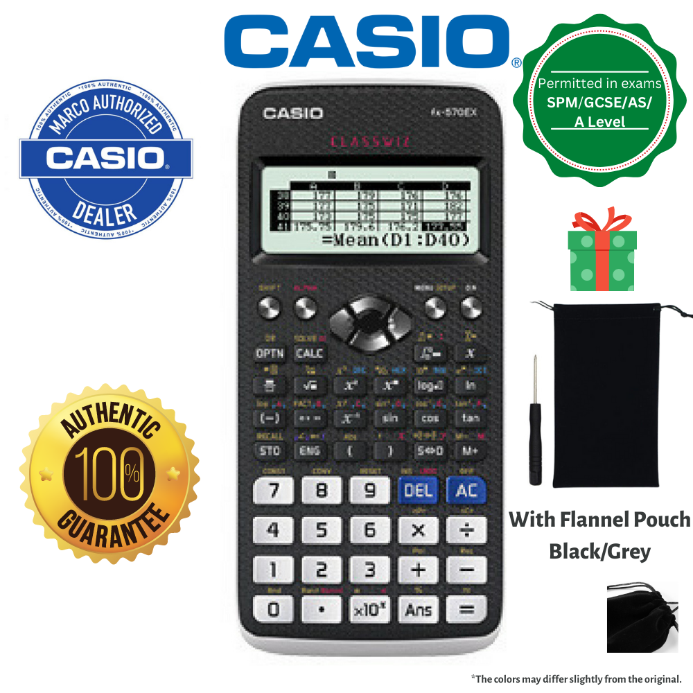 Genuine Casio FX-570EX Scientific Calculator | Handheld | Battery