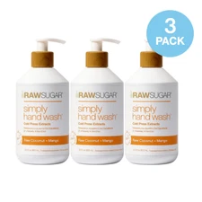 Raw Sugar Hand Wash Coconut Mango 16.9 oz 3 Pack Sulfate Free New