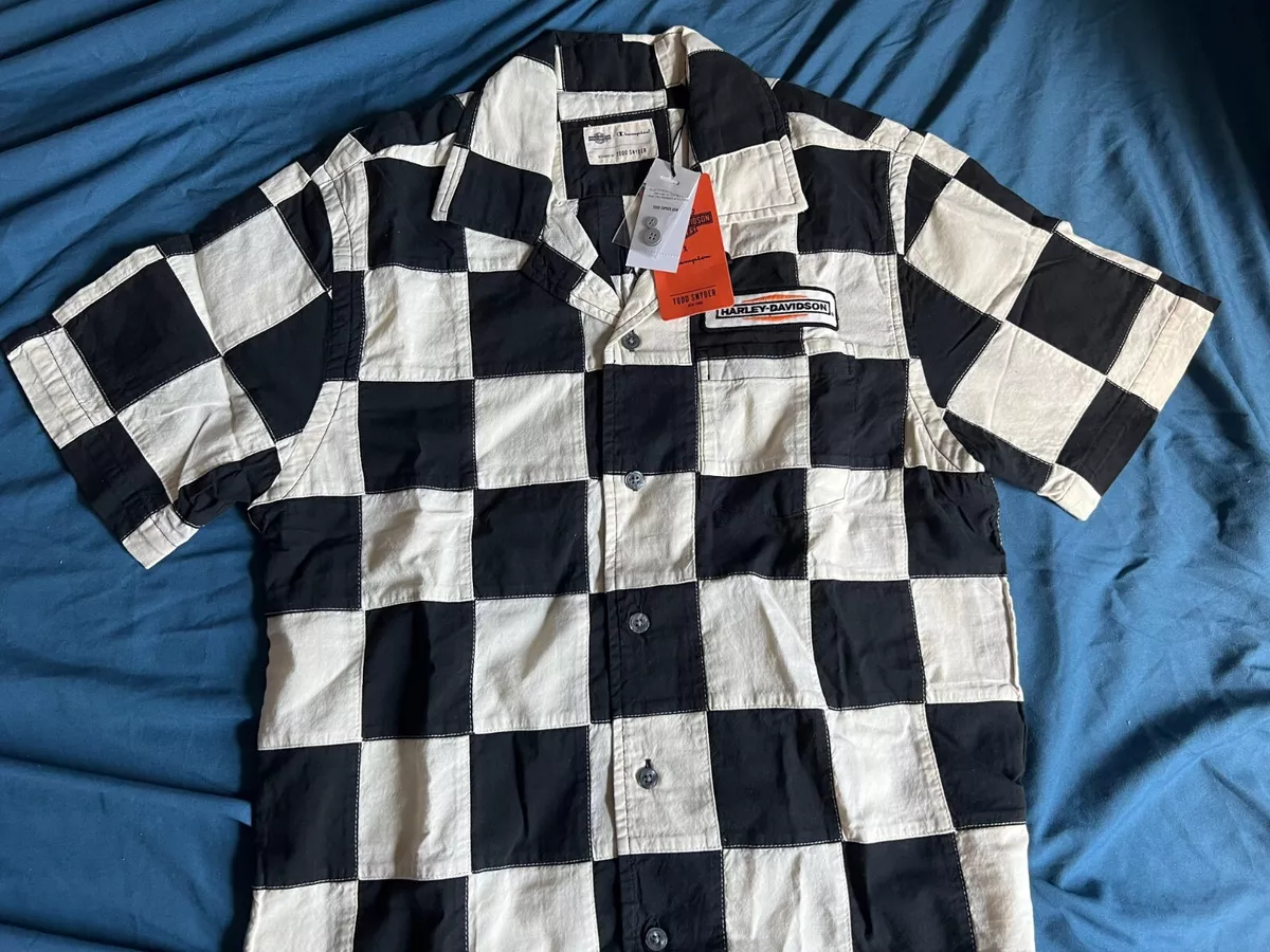 Harley Davidson x Champion x Todd Snyder Checkered Camp Collar Shirt 298 XS