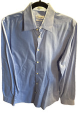 Calvin Klein Men's Blue Slim Fit Button-down Long Sleeve Shirt Size M