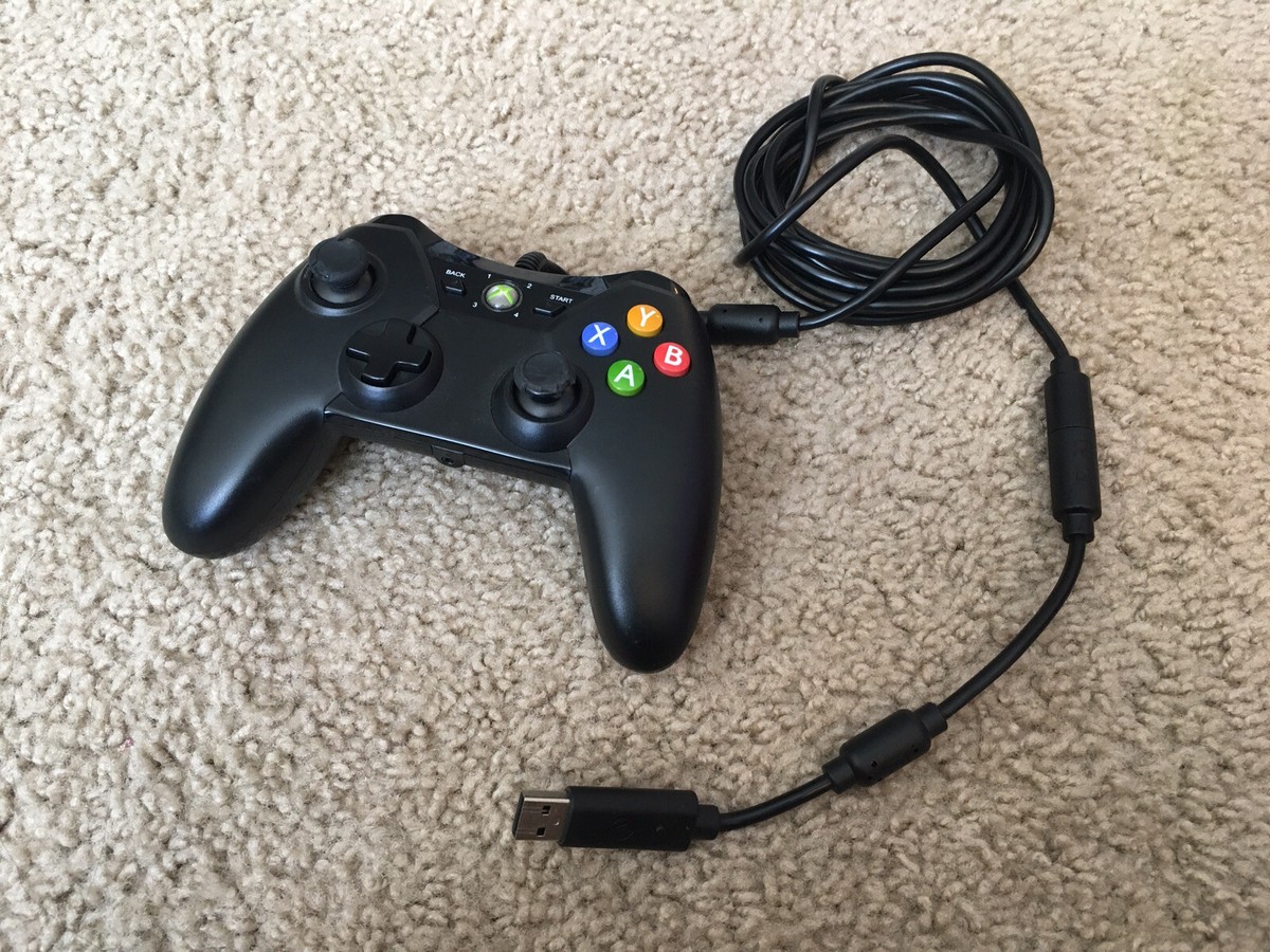 XBOX 360 Black Wired Controller Wired Model:1414135-02