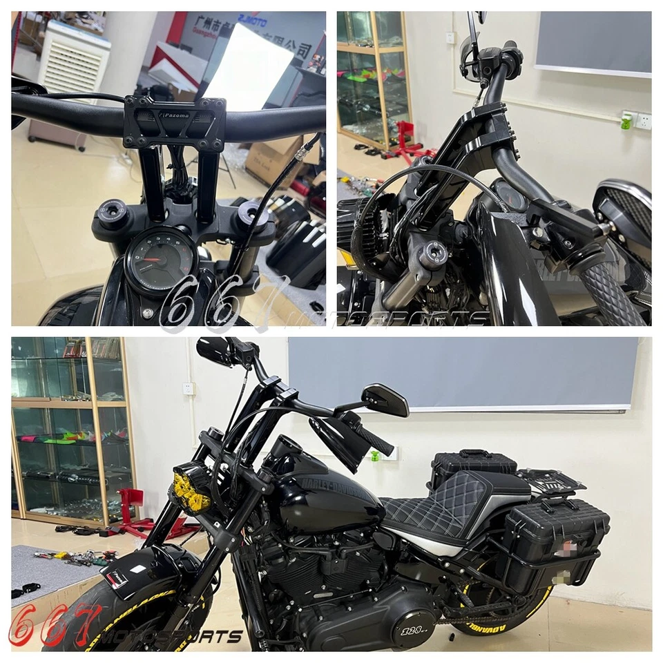 For Harley Dyna Softail Street Bob Low Rider 1-1/8" Handlebar Riser Kit 6" 8"10" - Imagem 3 de 4