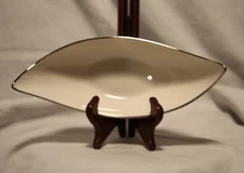 Lenox Crescent Collection Gondola Shaped Candy Nut Dish Platinum Trim Made USA