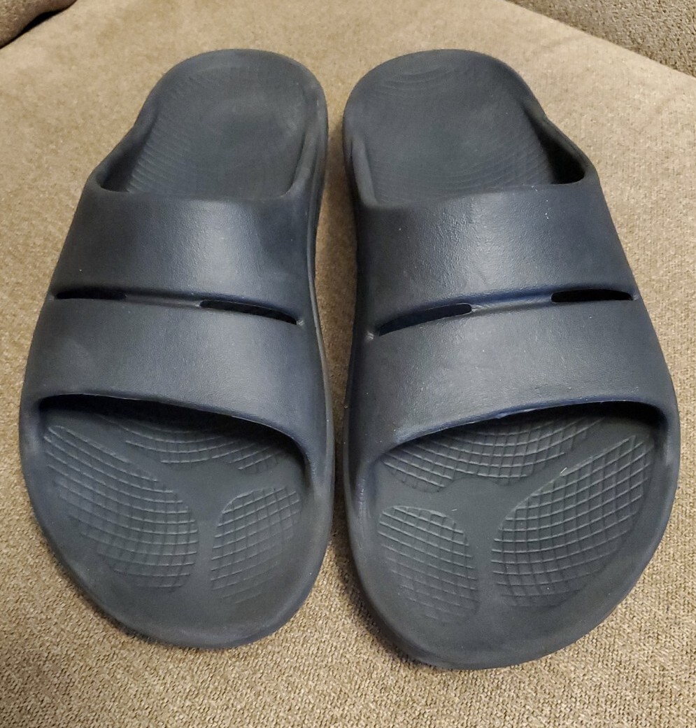 Women 9 OOFOS Sport Recovery OOAHH SLIDE Black Comfort Slip 