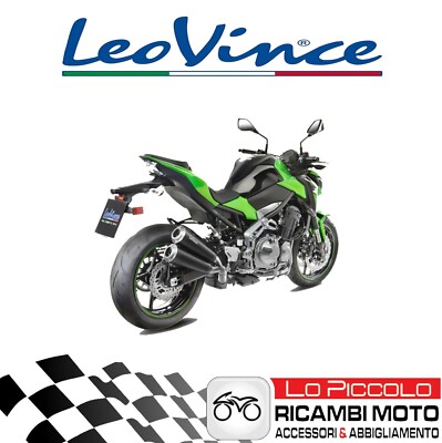 EXHAUST TERMINAL LEOVINCE GP DUAL STAINLESS STEEL BLACK KAWASAKI Z 900 2017 APPROVED