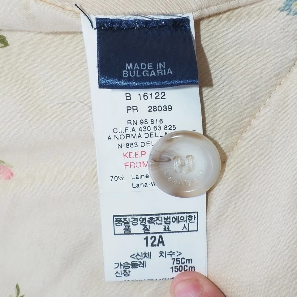 Abrigo Burberry Vintage Nova Check Forro Floral Traque Crema/Rosa Juvenil 12 RARO Foto 4 de 4